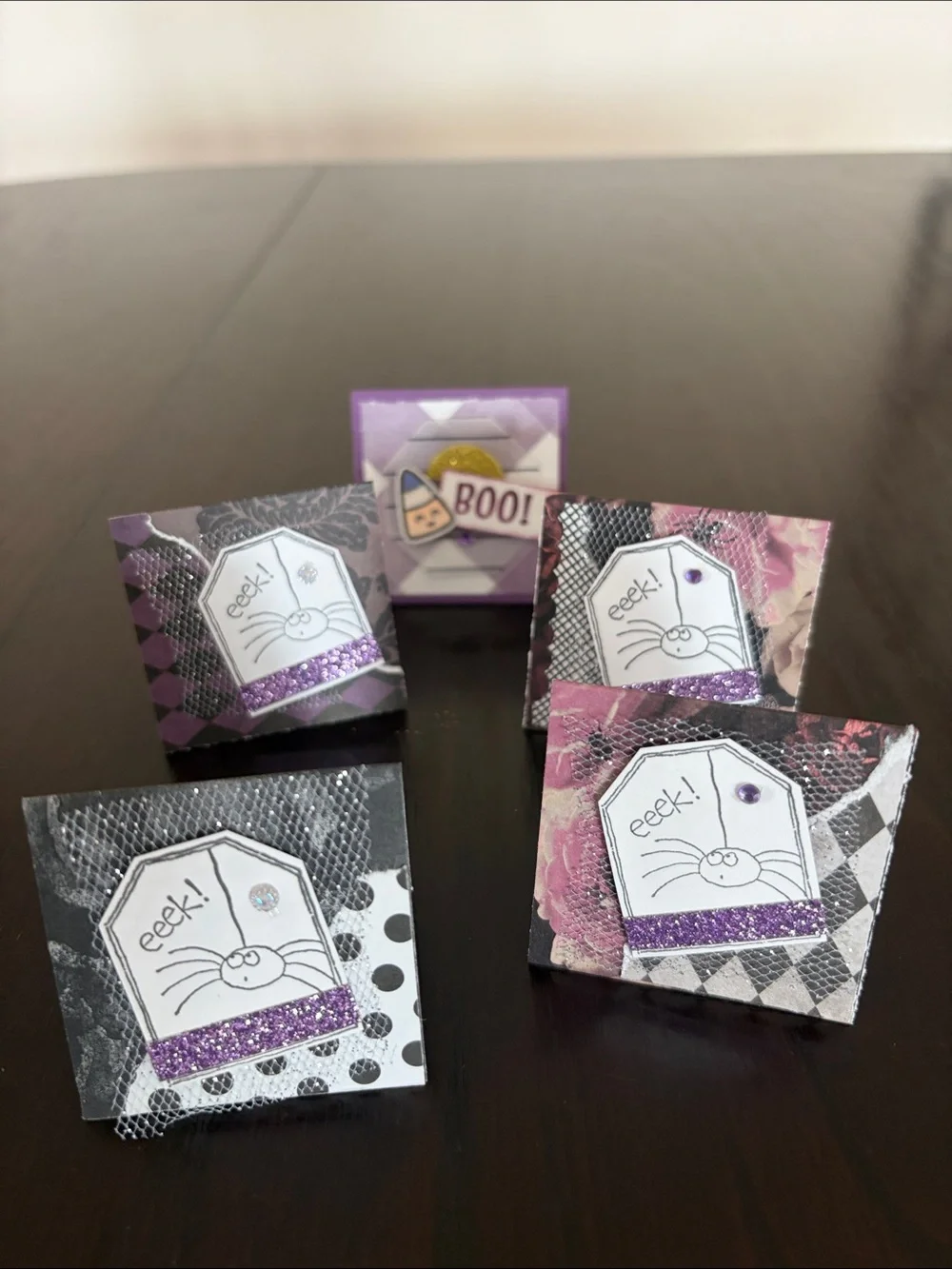 New Handmade Halloween Mini Foldable Surprise Cards - Set of 30, Colorful 2 x 2